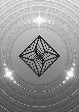 Grey Geometric Glyph Rune