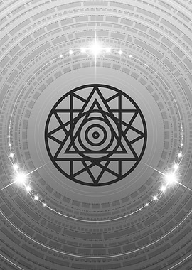 Grey Sacred Geometry Glyph