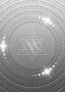 Grey Geometric Glyph Rune