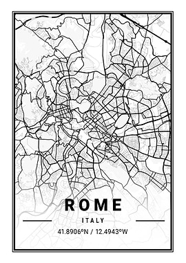 Rome City Map Italy