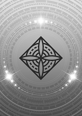 Gray Geometric Glyph Sign