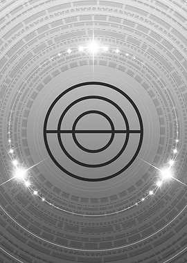 Grey Geometric Glyph Rune