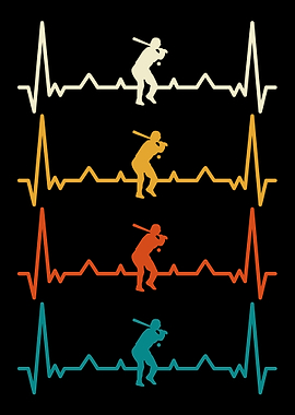 Baseball EKG Heartbeat