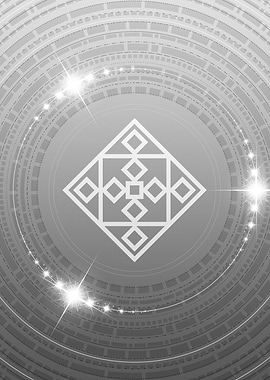 Gray Geometric Glyph Sign