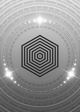 Grey Geometric Glyph Rune