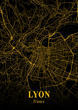 Lyon City Map France