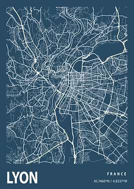 Lyon City Map France