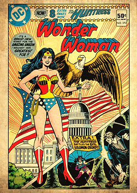 Wonder Woman with bald eagle