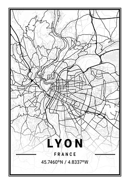 Lyon City Map France