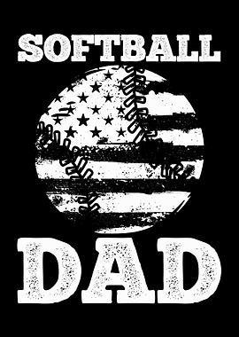 Softball Dad USA Flag