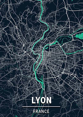 Lyon City Map France