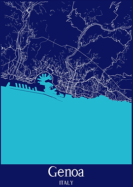 Genoa City Map Italy