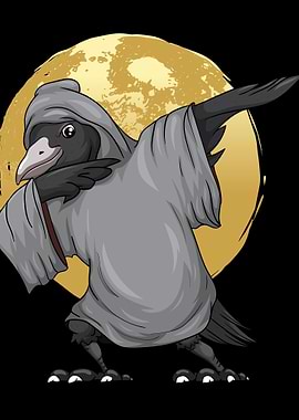 Dabbing Raven Black Crow