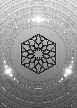 Grey Geometric Glyph Rune