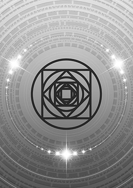 Gray Geometric Glyph Sign