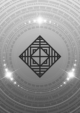 Gray Sacred Geometry Glyph