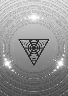 Grey Geometric Glyph Rune