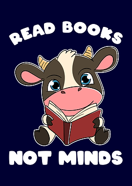 Cute Cow and Books Read