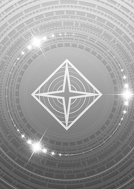 Grey Geometric Glyph Rune