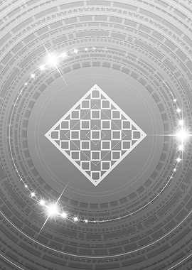 Grey Geometric Glyph Rune