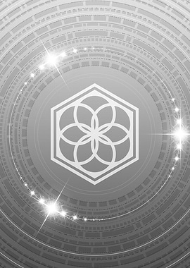 Grey Geometric Glyph Rune