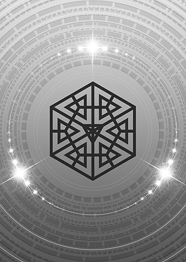 Gray Geometric Glyph Sign