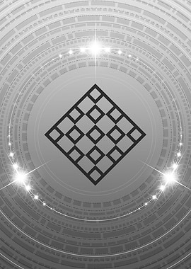 Grey Geometric Glyph Rune