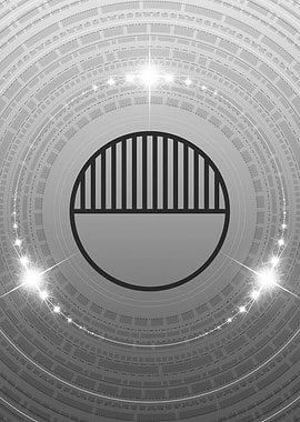 Grey Geometric Glyph Rune