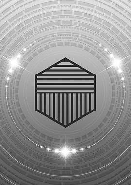 Gray Geometric Glyph Sign