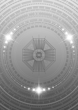 Grey Geometric Glyph Rune