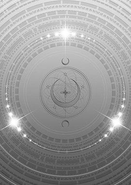 Grey Geometric Glyph Rune