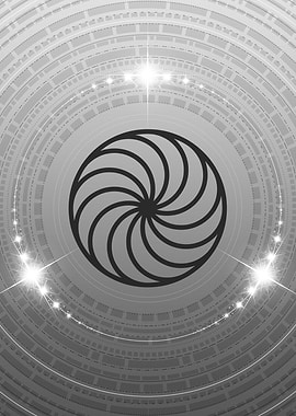 Grey Geometric Glyph Rune