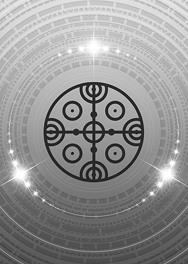 Gray Geometric Glyph Sign