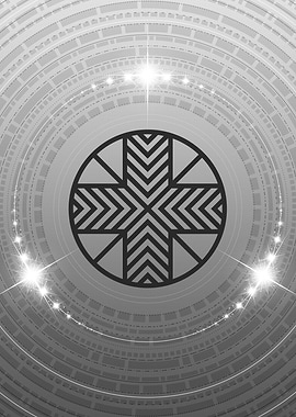 Grey Sacred Geometry Glyph
