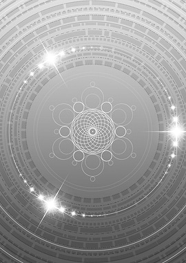 Grey Geometric Glyph Rune