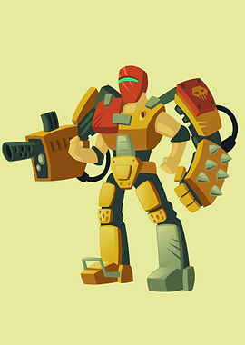 Cartoon robot guards