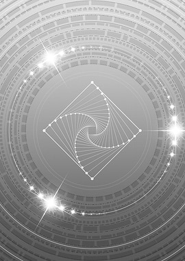 Grey Geometric Glyph Rune