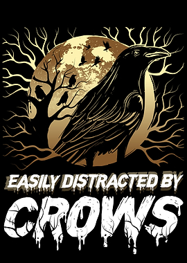 Funny Crow Raven Retro