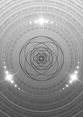 Grey Sacred Geometry Glyph