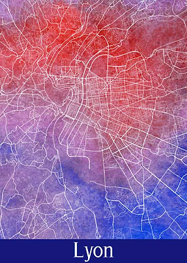 Lyon France City Map