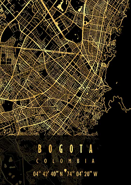 Bogota Map Colombia