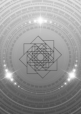 Grey Geometric Glyph Rune