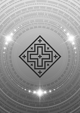 Grey Geometric Glyph Rune