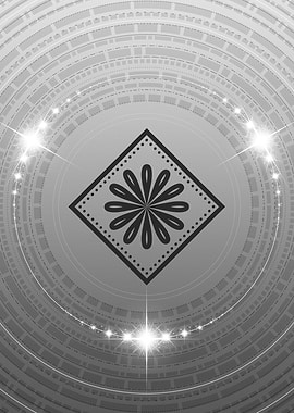 Gray Geometric Glyph Sign