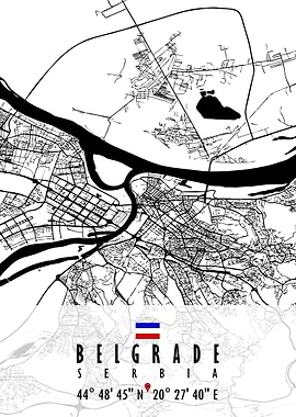 Belgrade Map Serbia