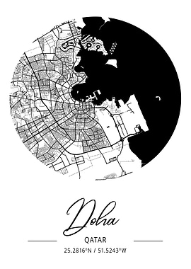 Doha Qatar City Map United