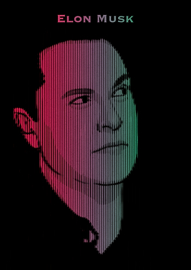 Elon musk lineart popart