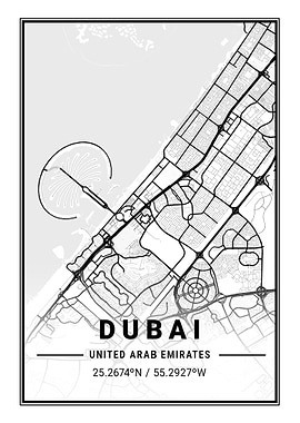 Dubai City Map United Arab
