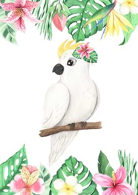 Parrot Flower Watercolor