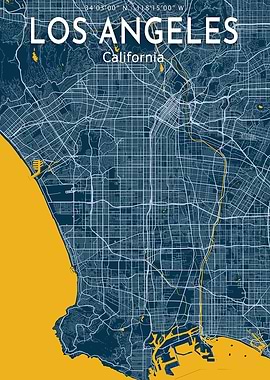 Los Angeles Map Poster